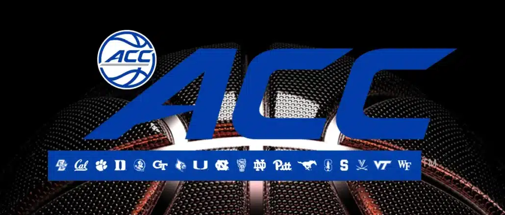 Logo of the Atlantic Coast Conference with a blue and orange color scheme.