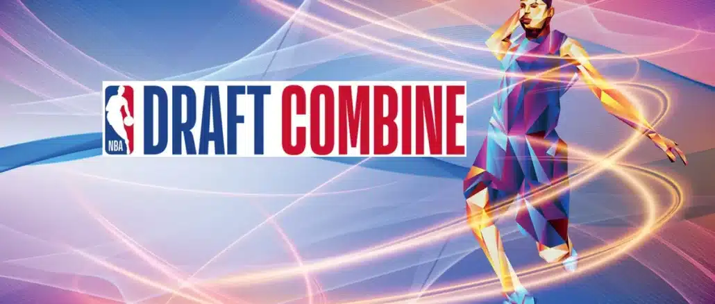 Logo of the Draft Combine event with a football and dynamic graphics.